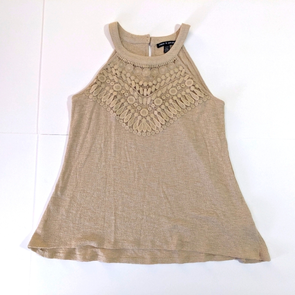 Cable & Gauge Tank Shell Crochet Detail S